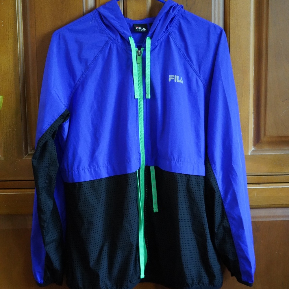 Fila Sports Windbreaker Jacket - Purple, Green, Black